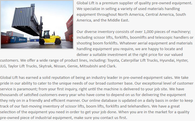 Global Lift Equipment Texas